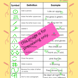 Editing Marks Reference Sheet